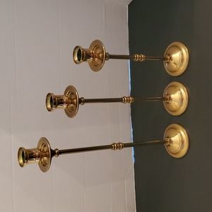 Vintage 3pc Brass Candle Holders